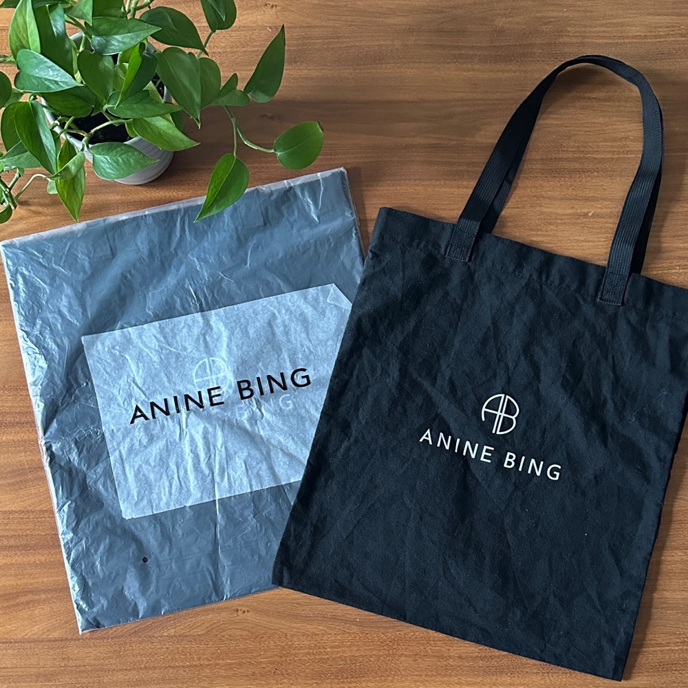 Anine Bing Black Canvas Tote Brand New